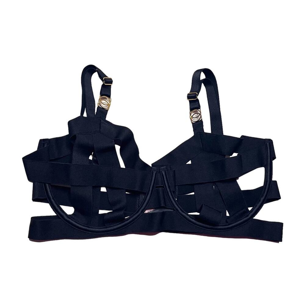 Victoria's Secret Very Sexy Unlined Strappy Demi Cage Bra Size 34D
